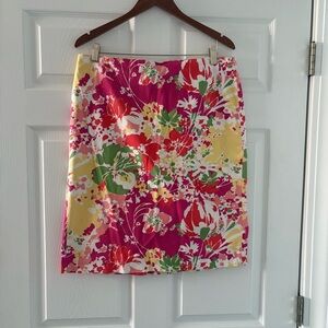 Talbots Pink, Red, Green and Yellow Knee-Length Pencil Skirt